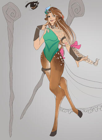 Orynna the Druidic Deer | D&D (WIP) Made in Procreate