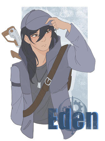 One of the main characters for my original Fallout story: Radio Signal (Available on Quotev and Wattpad). - Made in Procreate.